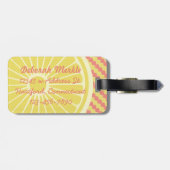 Fruity Citrus Monogram en naam Bagagelabel (Achterkant horizontaal)