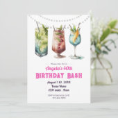 Fruity Cocktail 40th Birthday Summer Kaart (Staand voorkant)