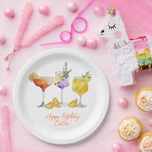 Fruity Cocktail Drankjes Verjaardag Papieren Bordje (Feest)