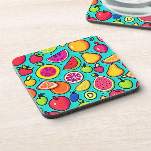 Fruity Delight-patroon Bier Onderzetter (Linkerzijde)