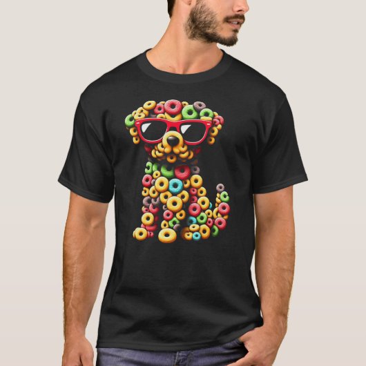 Fruity Feline Fun Fruit Loops Cat T-shirt (Voorkant)