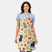 Fruity Feline Kitchen Apron: Cute Cats and Fruit  Schort (Gedragen)
