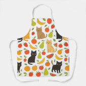 Fruity Feline Kitchen Apron: Cute Cats and Fruit  Schort (Voorkant)
