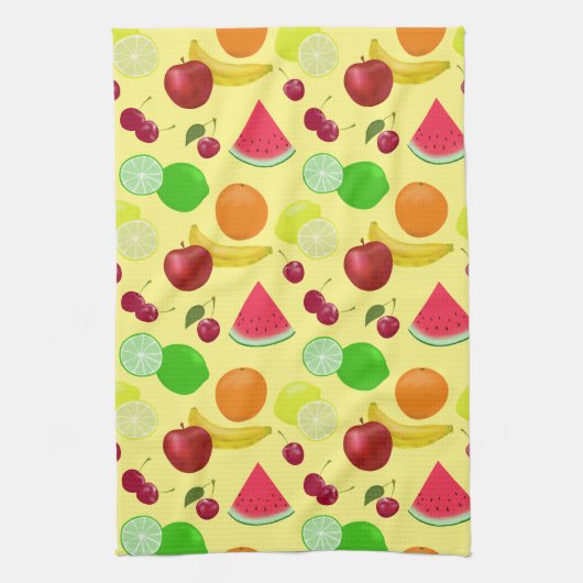 Fruity Fruits You Customise Cute Theedoek (Verticaal)