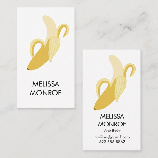 FRUITY FUN: banaan geïllustreerd Visitekaartje (Voorkant / Achterkant)