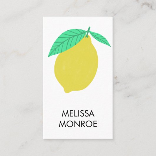 FRUITY FUN: citroenen geïllustreerd Visitekaartje (Voorkant)