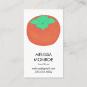 FRUITY FUN: geïllustreerde persimmons Visitekaartje (Achterkant)