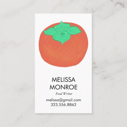 FRUITY FUN: geïllustreerde persimmons Visitekaartje (Achterkant)