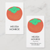 FRUITY FUN: geïllustreerde persimmons Visitekaartje (Voorkant / Achterkant)