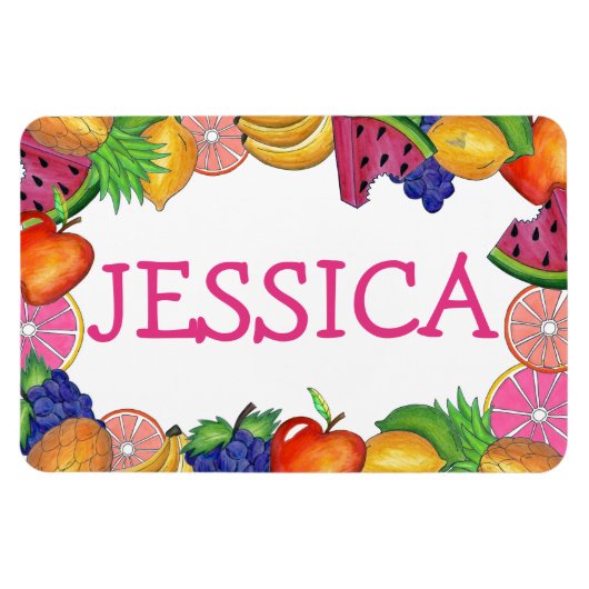 Fruity Fun Grapes Lemon Limoen Watermelon Apple Magneet (Horizontaal)