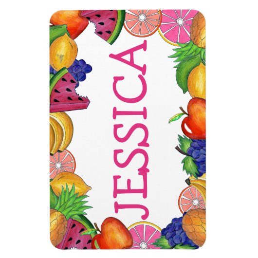 Fruity Fun Grapes Lemon Limoen Watermelon Apple Magneet (Verticaal)