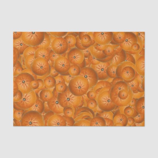 Fruity Fun Tangerine Print Patroon Tissuepapier (Voorkant)