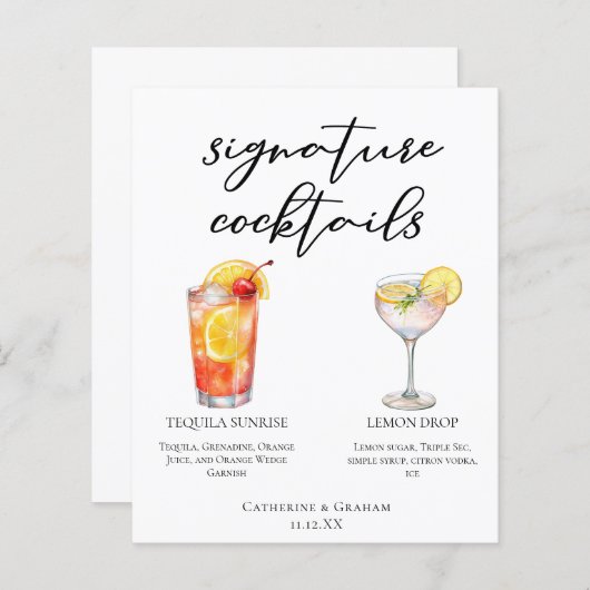 Fruity Garden Wedding Signature Cocktails Menu (Voorkant / Achterkant)