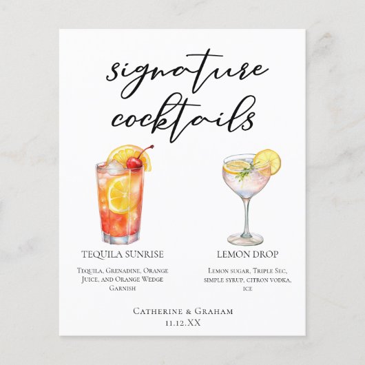 Fruity Garden Wedding Signature Cocktails Menu (Voorkant)