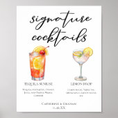 Fruity Garden Wedding Signature Cocktails Menu Poster (Voorkant)
