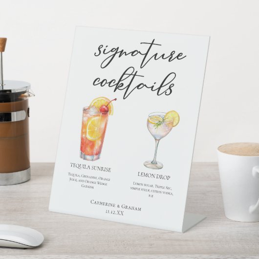 Fruity Garden Wedding Signature Cocktails Menu Reclamebord Met Voetstuk (Insitu)