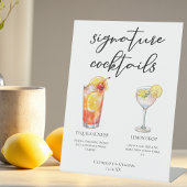 Fruity Garden Wedding Signature Cocktails Menu Reclamebord Met Voetstuk