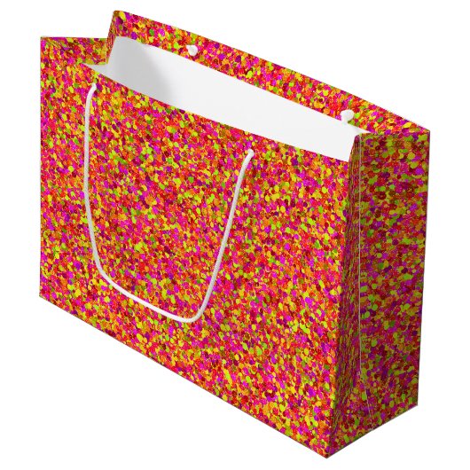 Fruity Glitter Stippen-GIFT BAG L Large Cadeautasje (Voorkant Gekanteld)