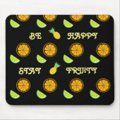 Fruity Juice Lemon Oranje Yellow Happy Pattern Muismat (Voorkant)