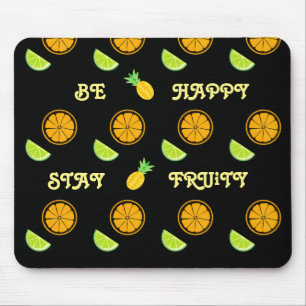 Fruity Juice Lemon Oranje Yellow Happy Pattern Muismat