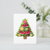 Fruity Kerstboom Gezond Vakantiedesign Feestdagenkaart (Staand voorkant)