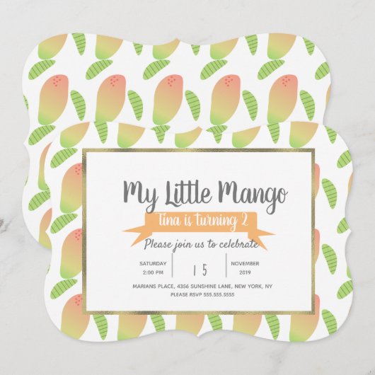 Fruity Little Mango Kaart (Voorkant / Achterkant)