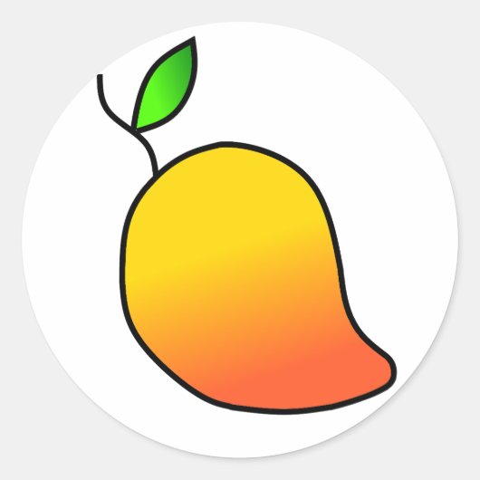 Fruity Mango Ronde Sticker (Voorkant)