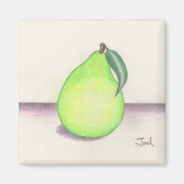 FRUITY PEAR magneet (vierkant)