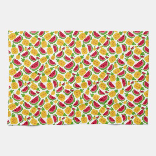 Fruity Pixels 1980s Style Keuken Handdoek (Horizontaal)