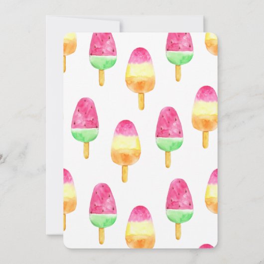 Fruity Popsial Party Kids Birthday Invitation Kaart (Achterkant)