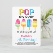 Fruity Popsicle Feestje Kinderverjaardagsuitnodigi Kaart (Staand voorkant)