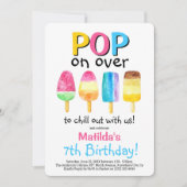 Fruity Popsicle Feestje Kinderverjaardagsuitnodigi Kaart (Voorkant)