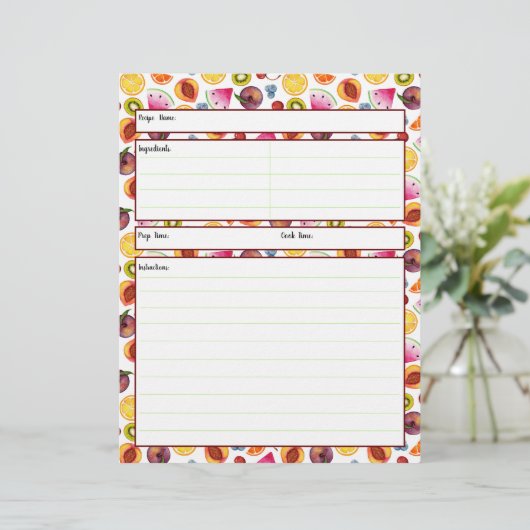 Fruity Receptenblad (Staand voorkant)