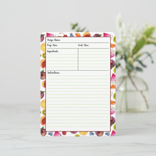 Fruity Recipard-kaarten Kaart (Staand voorkant)