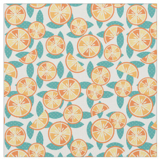 Fruity Retro Oranje Slicks Pattern Stof