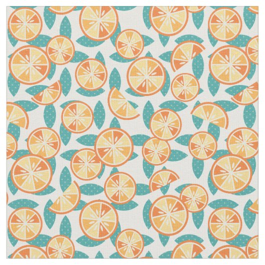 Fruity Retro Oranje Slicks Pattern Stof (Close Up)