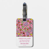 Fruity Sticker Elmo & Abby Cadabby Pattern Bagagelabel (Achterkant verticaal)