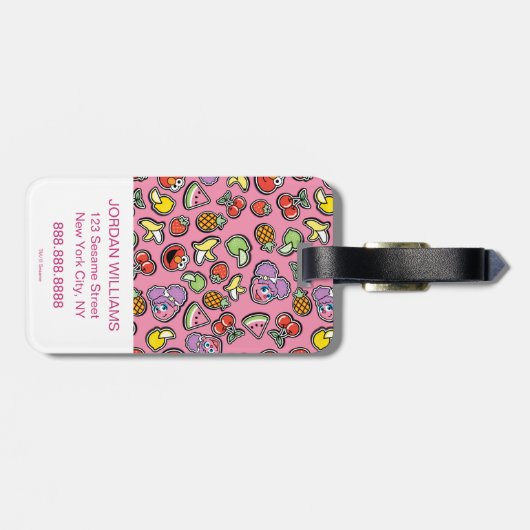 Fruity Sticker Elmo & Abby Cadabby Pattern Bagagelabel (Achterkant horizontaal)