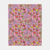 Fruity Sticker Elmo & Abby Cadabby Pattern Fleece Deken (Voorkant)