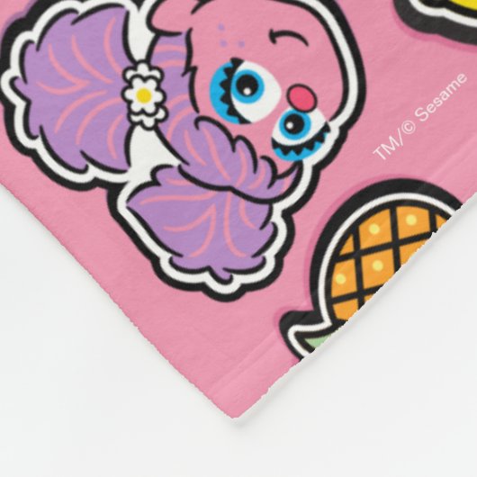 Fruity Sticker Elmo & Abby Cadabby Pattern Fleece Deken (Hoek)