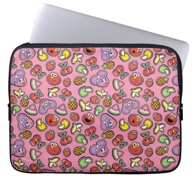 Fruity Sticker Elmo & Abby Cadabby Pattern Laptop Sleeve (Voorkant)