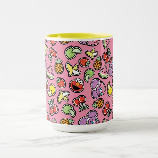 Fruity Sticker Elmo & Abby Cadabby Pattern Mok (Midden)