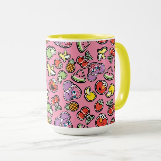 Fruity Sticker Elmo & Abby Cadabby Pattern Mok (Voorkant rechts)