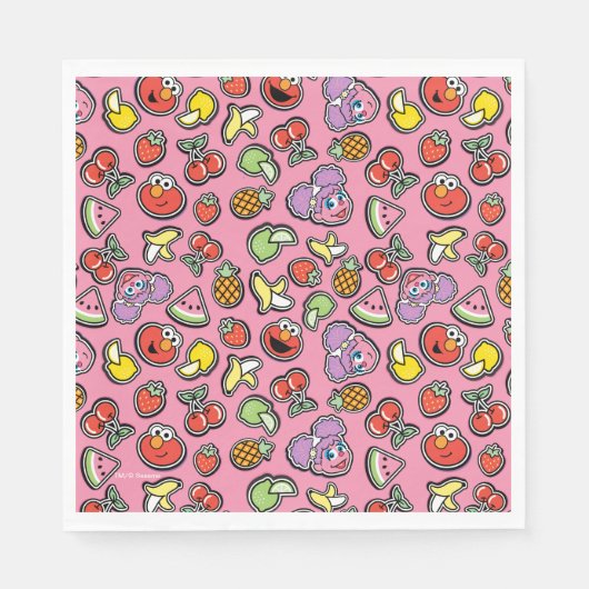 Fruity Sticker Elmo & Abby Cadabby Pattern Servet (Voorkant)
