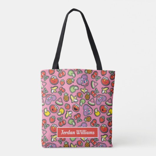 Fruity Sticker Elmo & Abby Cadabby Pattern Tote Bag (Achterkant)