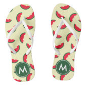 Fruity Summer Red Watermelon Monogram Teenslippers (Voetbed)