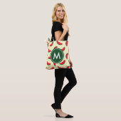 Fruity Summer Red Watermelon Pattern Monogram Tote Bag (Op model)