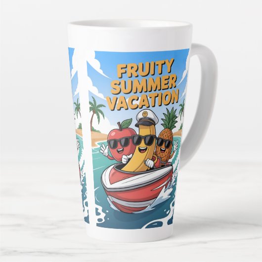 Fruity Summer Vacation Latte Mok (Rechterhoek)