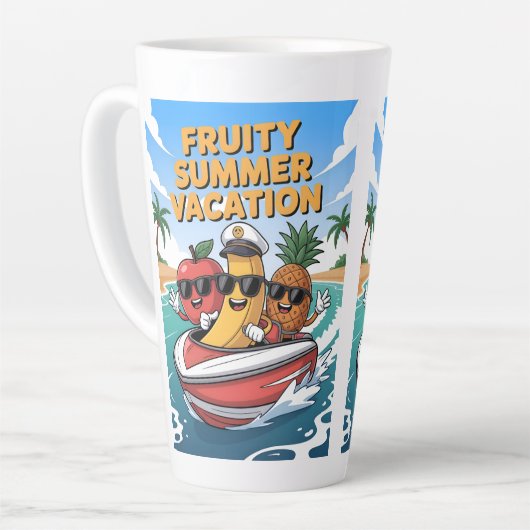Fruity Summer Vacation Latte Mok (Linkerhoek)