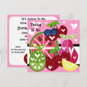 Fruity Sweet Birthday Uitnodiging (Voorkant / Achterkant)